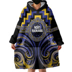 Aotearoa Ngati Raukawa Personalised Wearable Blanket Hoodie Maori Iwi Poutama Puhoro Tattoo