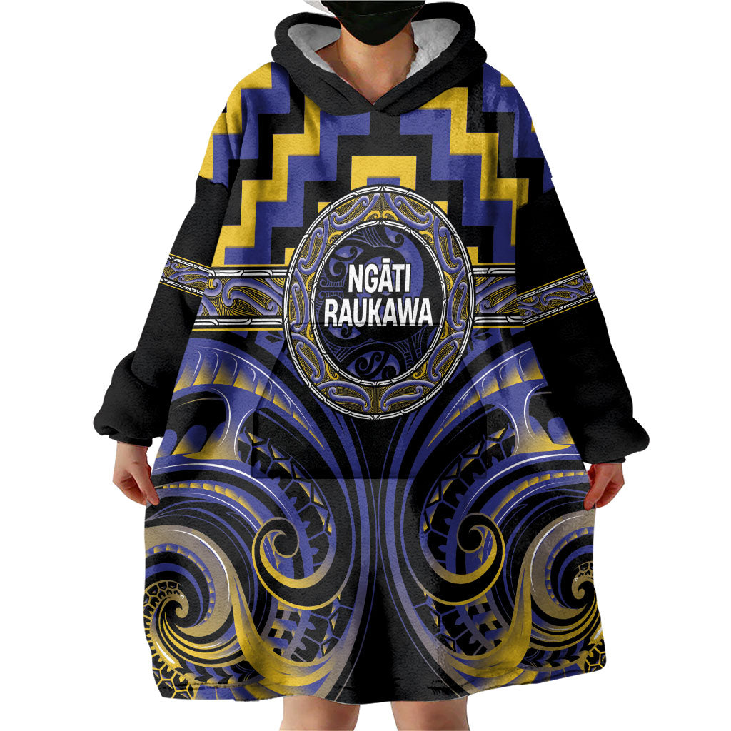 Aotearoa Ngati Raukawa Personalised Wearable Blanket Hoodie Maori Iwi Poutama Puhoro Tattoo