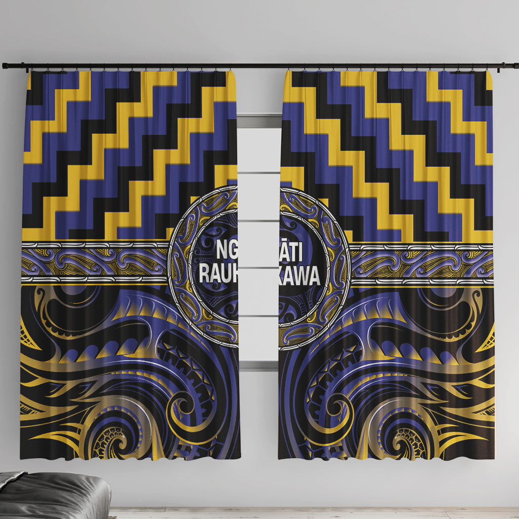 Aotearoa Ngati Raukawa Window Curtain Maori Iwi Poutama Puhoro Tattoo