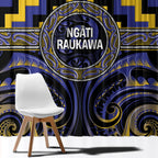 Aotearoa Ngati Raukawa Window Curtain Maori Iwi Poutama Puhoro Tattoo