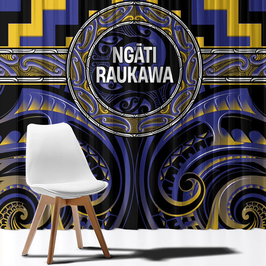 Aotearoa Ngati Raukawa Window Curtain Maori Iwi Poutama Puhoro Tattoo