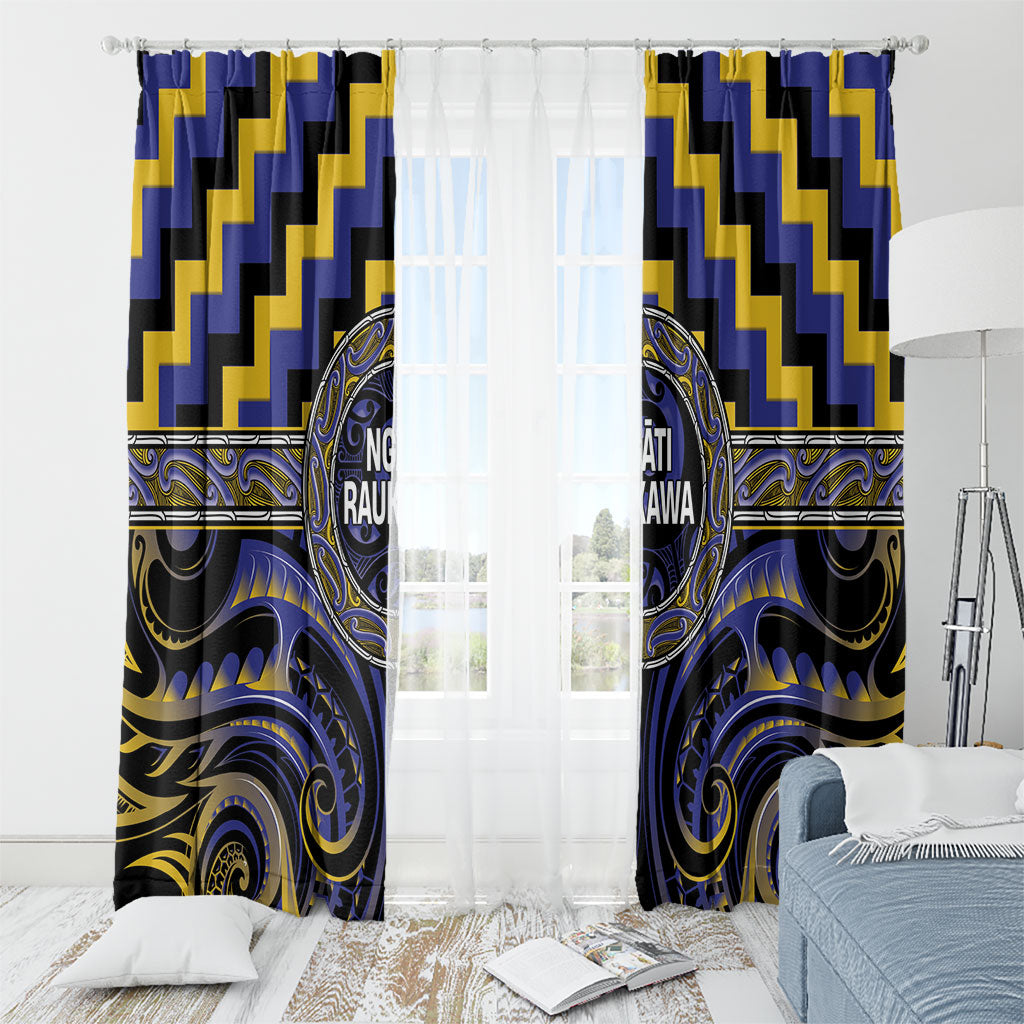 Aotearoa Ngati Raukawa Window Curtain Maori Iwi Poutama Puhoro Tattoo