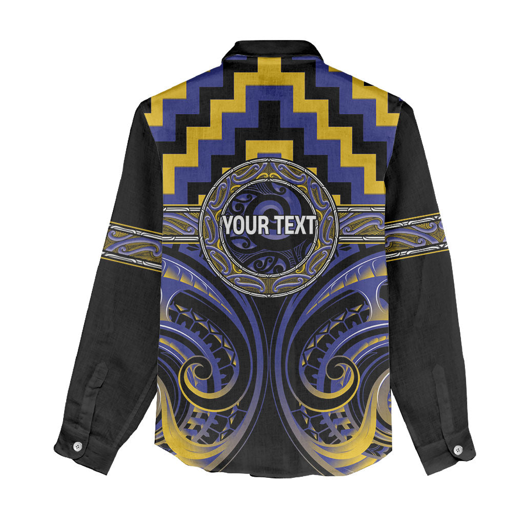 Aotearoa Ngati Raukawa Personalised Women Casual Shirt Maori Iwi Poutama Puhoro Tattoo