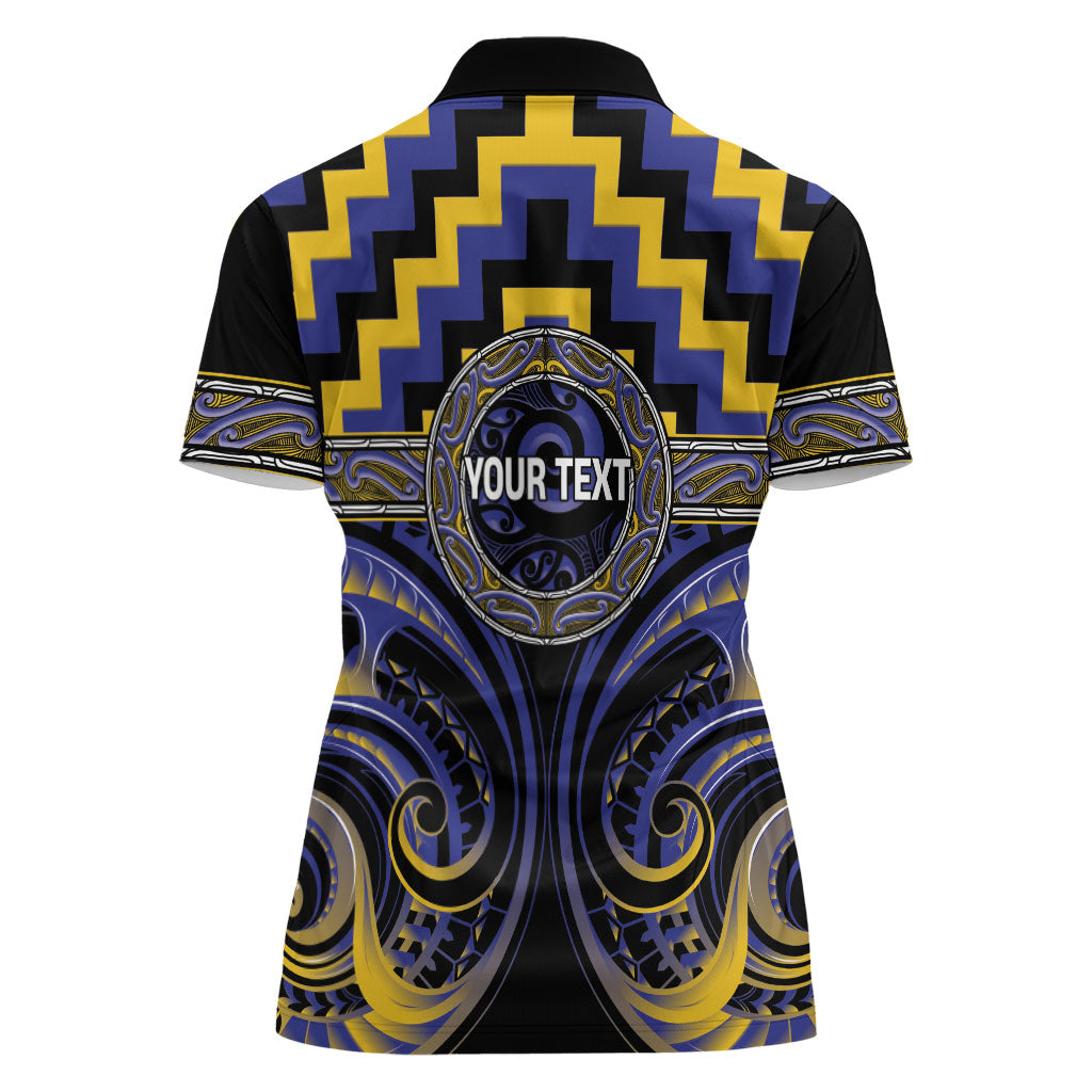 Aotearoa Ngati Raukawa Personalised Women Polo Shirt Maori Iwi Poutama Puhoro Tattoo
