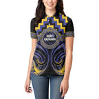 Aotearoa Ngati Raukawa Personalised Women Polo Shirt Maori Iwi Poutama Puhoro Tattoo