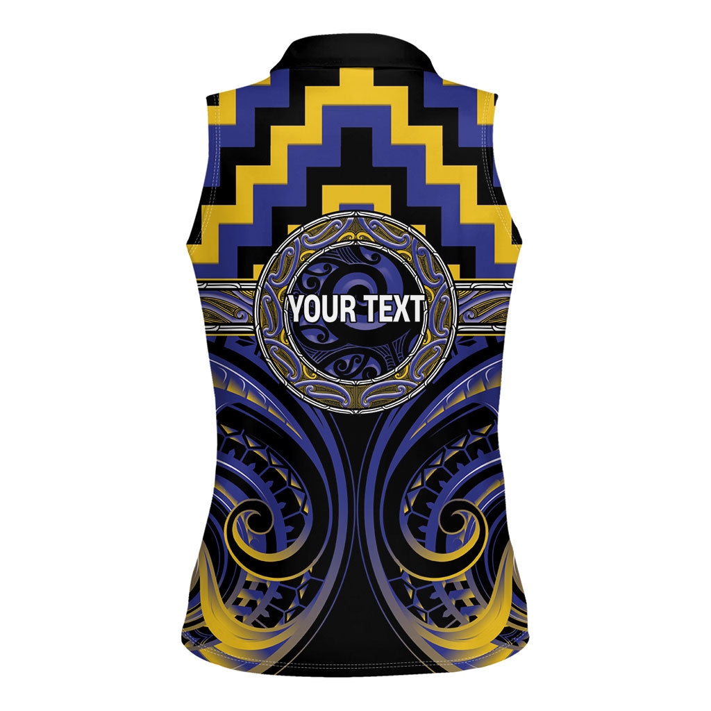Aotearoa Ngati Raukawa Personalised Women Sleeveless Polo Shirt Maori Iwi Poutama Puhoro Tattoo