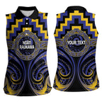 Aotearoa Ngati Raukawa Personalised Women Sleeveless Polo Shirt Maori Iwi Poutama Puhoro Tattoo