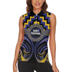 Aotearoa Ngati Raukawa Personalised Women Sleeveless Polo Shirt Maori Iwi Poutama Puhoro Tattoo