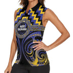 Aotearoa Ngati Raukawa Personalised Women Sleeveless Polo Shirt Maori Iwi Poutama Puhoro Tattoo