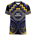 Aotearoa Ngati Raukawa Personalised Women V-Neck T-Shirt Maori Iwi Poutama Puhoro Tattoo