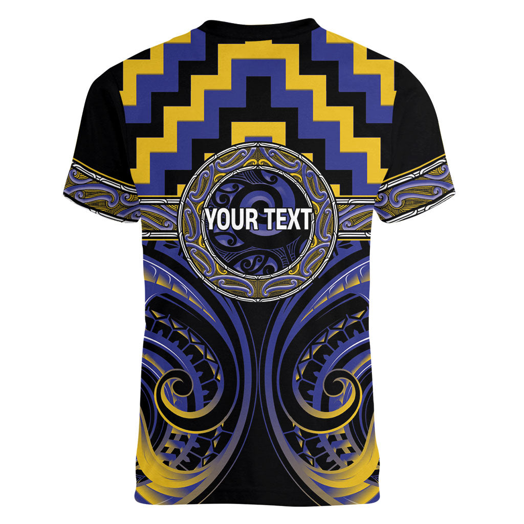 Aotearoa Ngati Raukawa Personalised Women V-Neck T-Shirt Maori Iwi Poutama Puhoro Tattoo