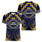Aotearoa Ngati Raukawa Personalised Women V-Neck T-Shirt Maori Iwi Poutama Puhoro Tattoo