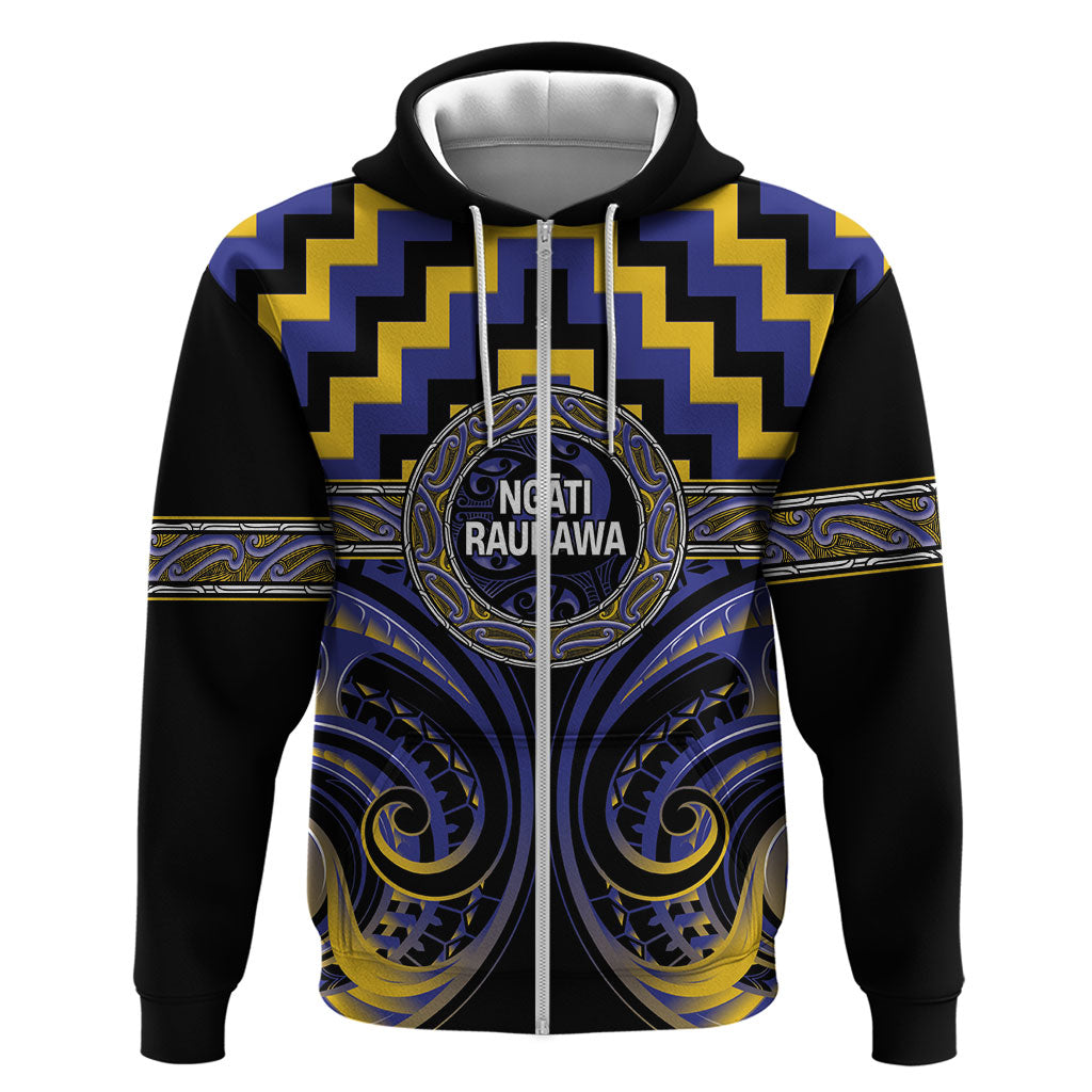 Aotearoa Ngati Raukawa Personalised Zip Hoodie Maori Iwi Poutama Puhoro Tattoo