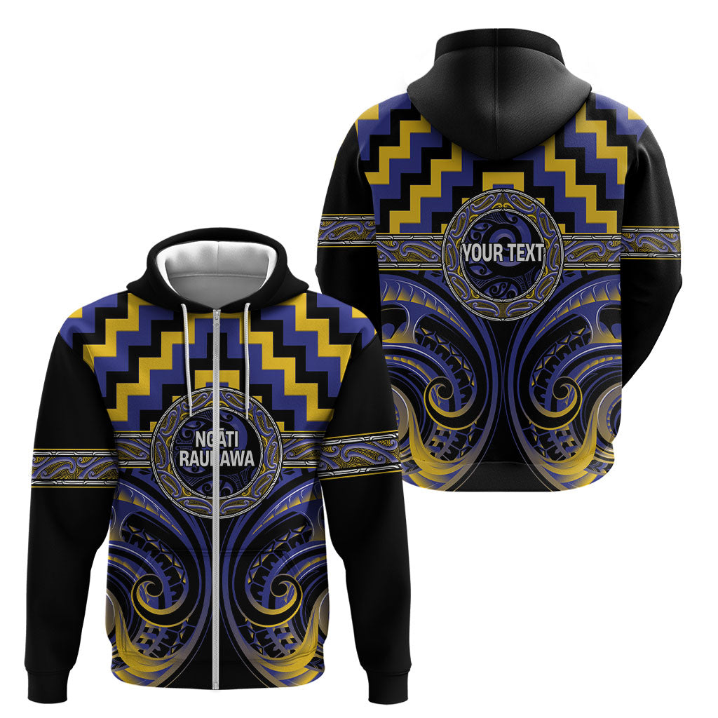 Aotearoa Ngati Raukawa Personalised Zip Hoodie Maori Iwi Poutama Puhoro Tattoo