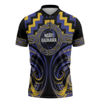 Aotearoa Ngati Raukawa Personalised Zipper Polo Shirt Maori Iwi Poutama Puhoro Tattoo