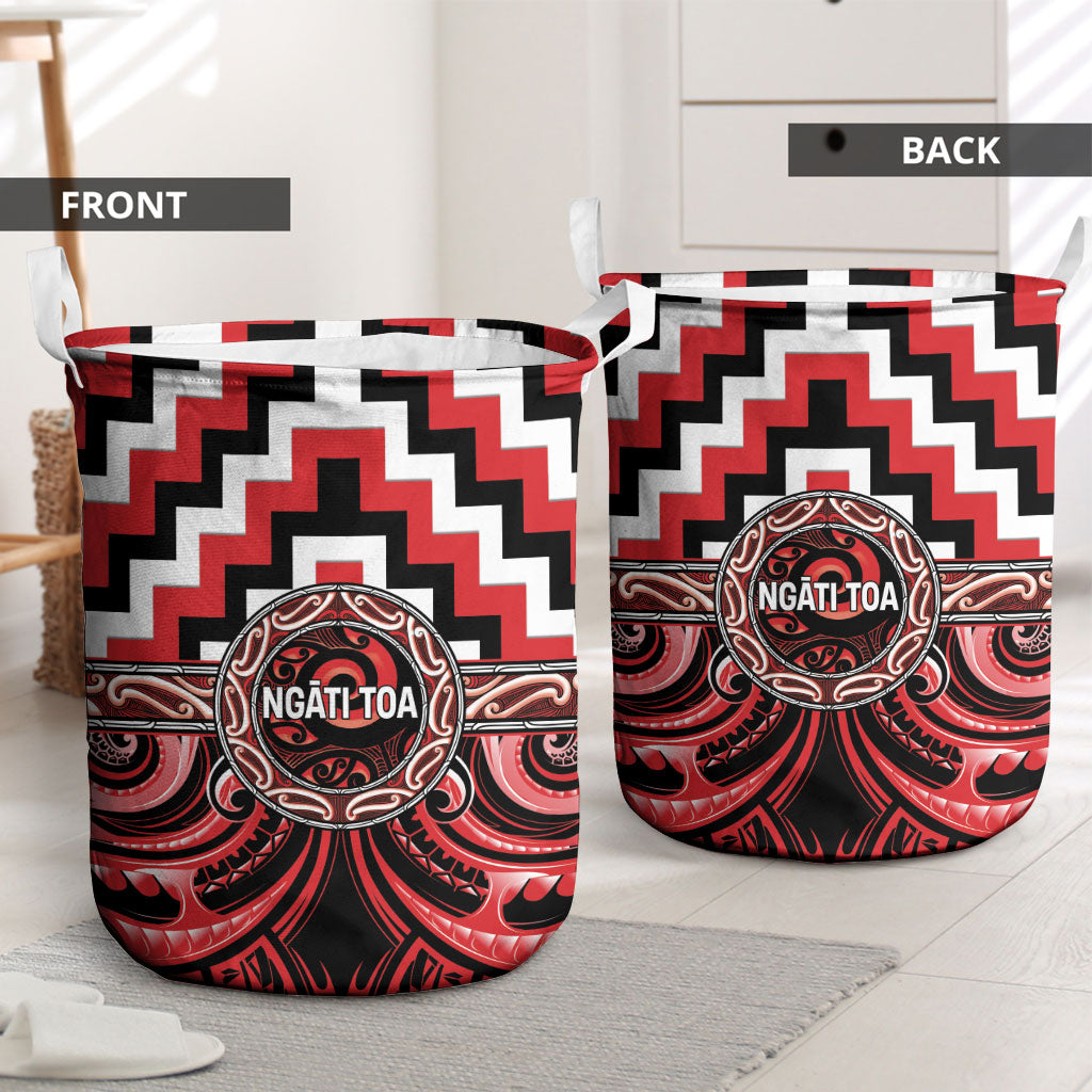Aotearoa Ngati Toa Laundry Basket Maori Iwi Poutama Puhoro Tattoo