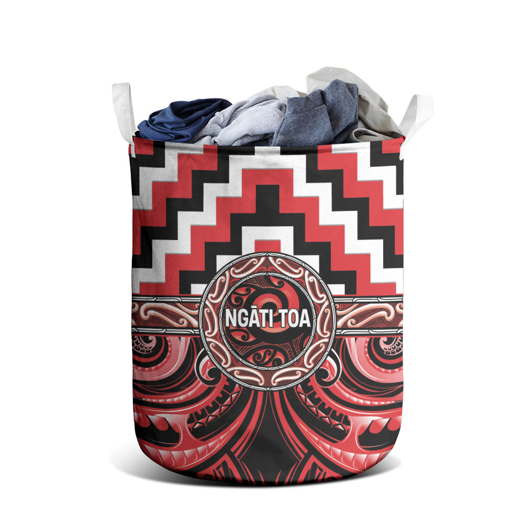 Aotearoa Ngati Toa Laundry Basket Maori Iwi Poutama Puhoro Tattoo