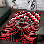 Aotearoa Ngati Toa Area Rug Maori Iwi Poutama Puhoro Tattoo
