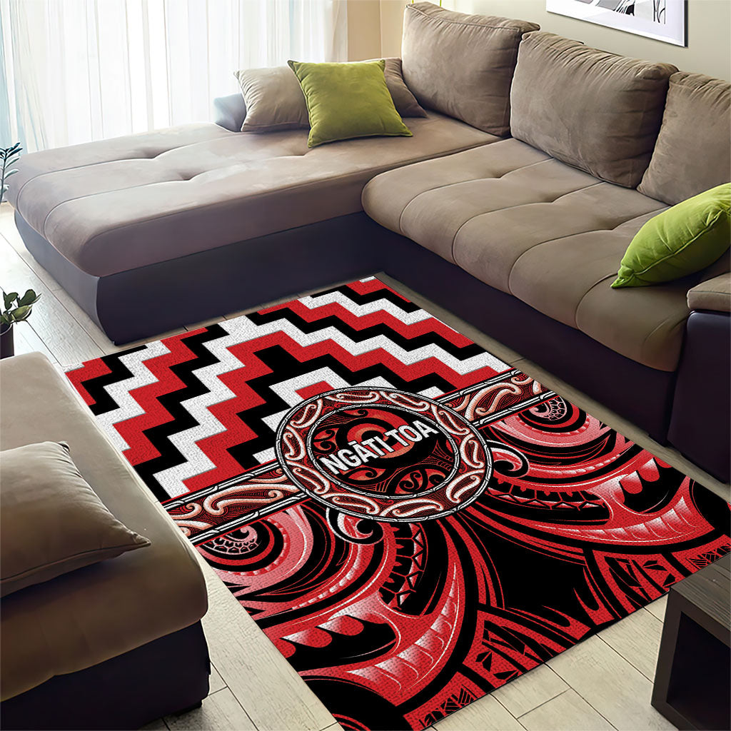 Aotearoa Ngati Toa Area Rug Maori Iwi Poutama Puhoro Tattoo