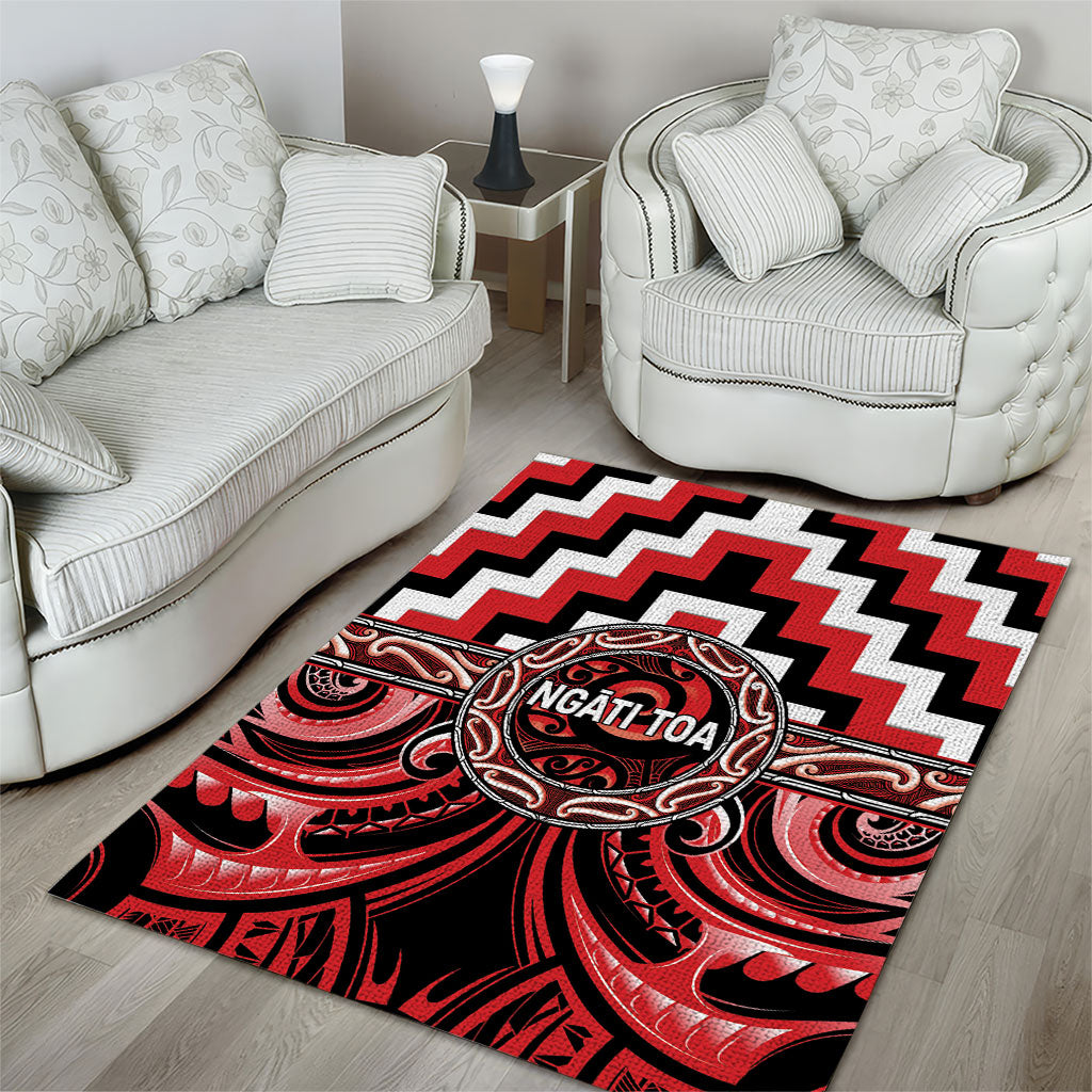 Aotearoa Ngati Toa Area Rug Maori Iwi Poutama Puhoro Tattoo