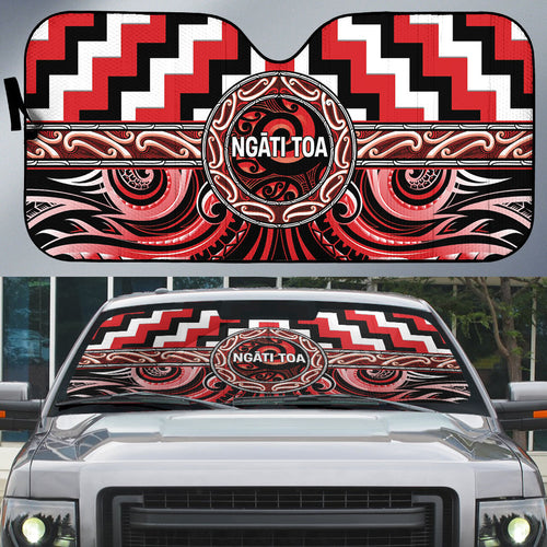 Aotearoa Ngati Toa Auto Sun Shade Maori Iwi Poutama Puhoro Tattoo