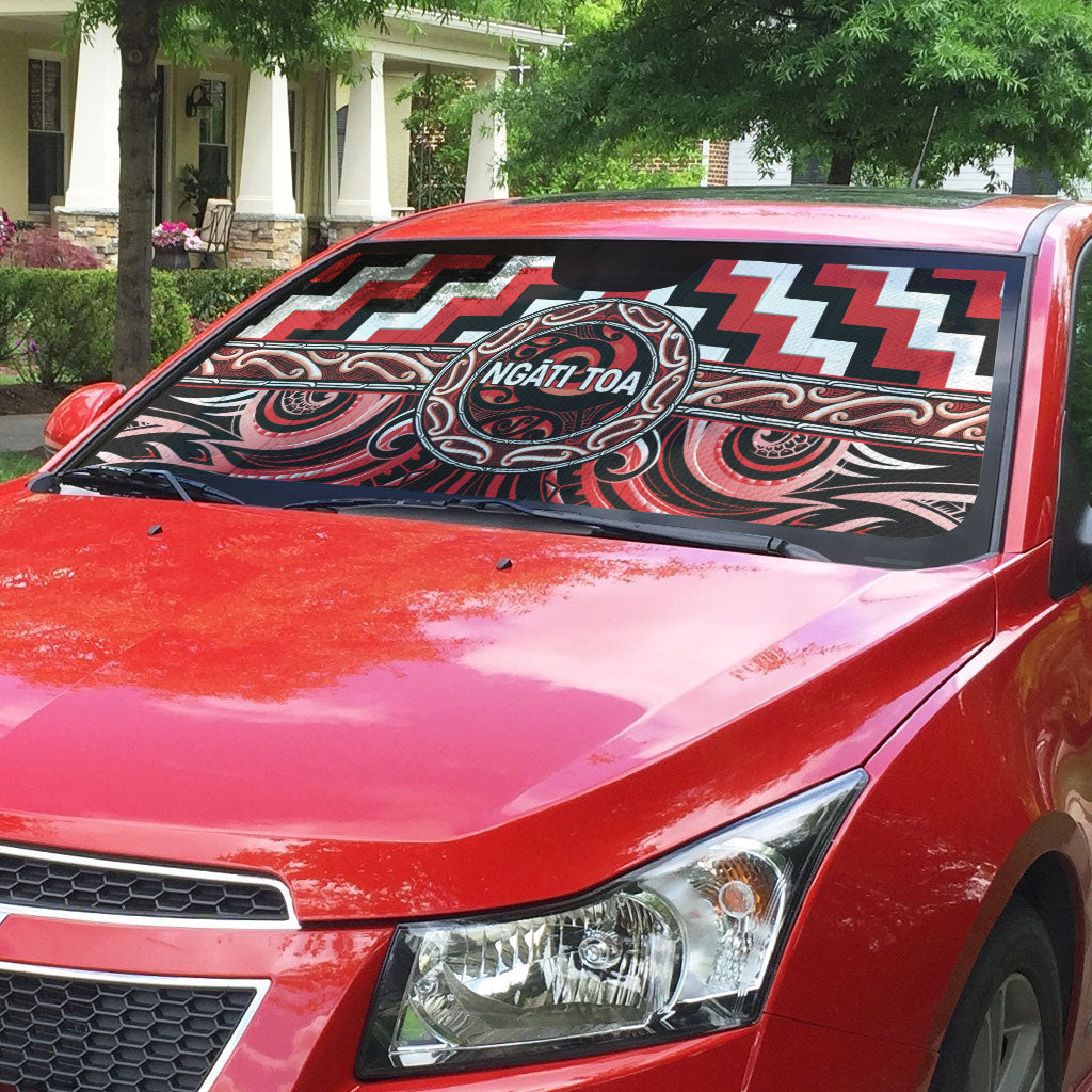 Aotearoa Ngati Toa Auto Sun Shade Maori Iwi Poutama Puhoro Tattoo