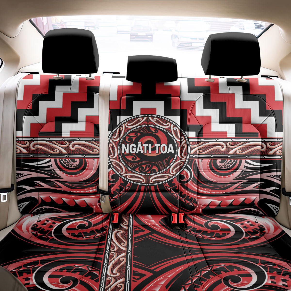 Aotearoa Ngati Toa Back Car Seat Cover Maori Iwi Poutama Puhoro Tattoo