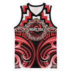 Aotearoa Ngati Toa Personalised Basketball Jersey Maori Iwi Poutama Puhoro Tattoo