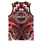 Aotearoa Ngati Toa Personalised Basketball Jersey Maori Iwi Poutama Puhoro Tattoo