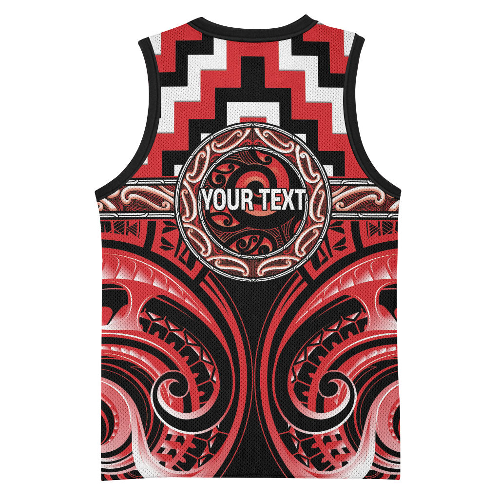 Aotearoa Ngati Toa Personalised Basketball Jersey Maori Iwi Poutama Puhoro Tattoo