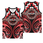 Aotearoa Ngati Toa Personalised Basketball Jersey Maori Iwi Poutama Puhoro Tattoo