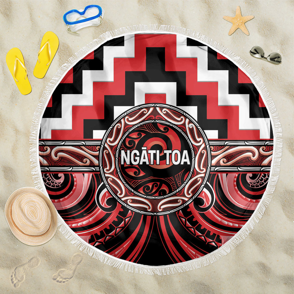 Aotearoa Ngati Toa Beach Blanket Maori Iwi Poutama Puhoro Tattoo