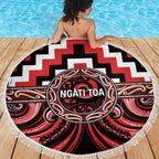 Aotearoa Ngati Toa Beach Blanket Maori Iwi Poutama Puhoro Tattoo