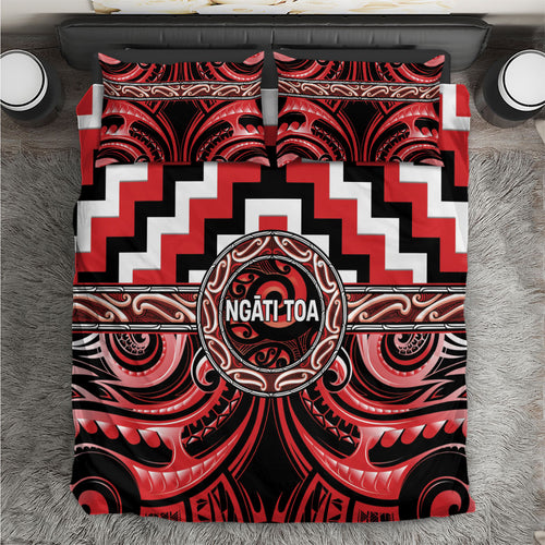 Aotearoa Ngati Toa Bedding Set Maori Iwi Poutama Puhoro Tattoo