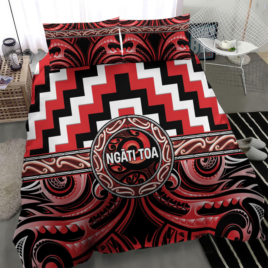 Aotearoa Ngati Toa Bedding Set Maori Iwi Poutama Puhoro Tattoo