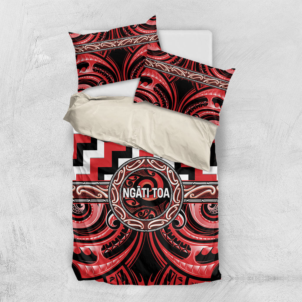 Aotearoa Ngati Toa Bedding Set Maori Iwi Poutama Puhoro Tattoo