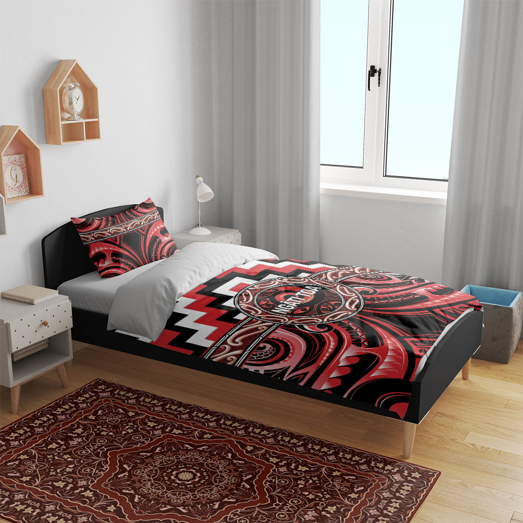 Aotearoa Ngati Toa Bedding Set Maori Iwi Poutama Puhoro Tattoo