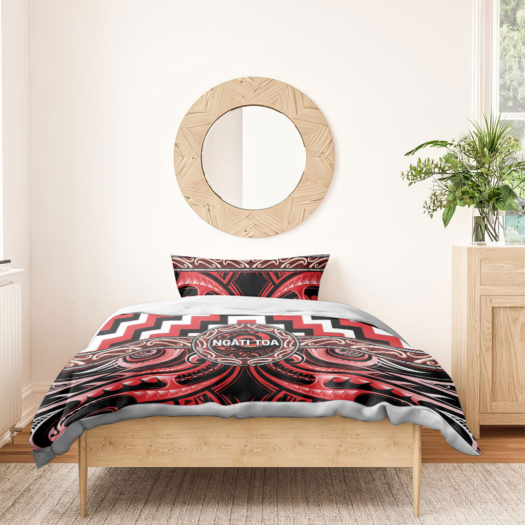 Aotearoa Ngati Toa Bedding Set Maori Iwi Poutama Puhoro Tattoo