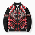 Aotearoa Ngati Toa Personalised Bomber Puffer Jacket Maori Iwi Poutama Puhoro Tattoo