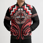 Aotearoa Ngati Toa Personalised Bomber Puffer Jacket Maori Iwi Poutama Puhoro Tattoo