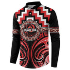 Aotearoa Ngati Toa Personalised Button Sweatshirt Maori Iwi Poutama Puhoro Tattoo