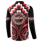 Aotearoa Ngati Toa Personalised Button Sweatshirt Maori Iwi Poutama Puhoro Tattoo