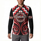 Aotearoa Ngati Toa Personalised Button Sweatshirt Maori Iwi Poutama Puhoro Tattoo