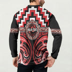 Aotearoa Ngati Toa Personalised Button Sweatshirt Maori Iwi Poutama Puhoro Tattoo