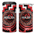 Aotearoa Ngati Toa Personalised 4 in 1 Can Cooler Tumbler Maori Iwi Poutama Puhoro Tattoo