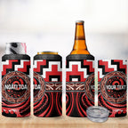 Aotearoa Ngati Toa Personalised 4 in 1 Can Cooler Tumbler Maori Iwi Poutama Puhoro Tattoo
