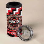 Aotearoa Ngati Toa Personalised 4 in 1 Can Cooler Tumbler Maori Iwi Poutama Puhoro Tattoo