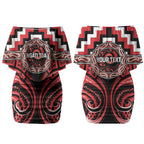 Aotearoa Ngati Toa Personalised Couples Matching Off Shoulder Short Dress and Hawaiian Shirt Maori Iwi Poutama Puhoro Tattoo
