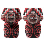 Aotearoa Ngati Toa Personalised Couples Matching Off Shoulder Short Dress and Long Sleeve Button Shirt Maori Iwi Poutama Puhoro Tattoo