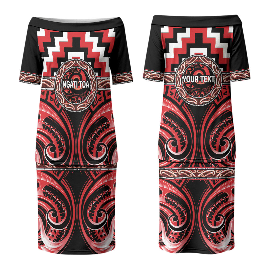Aotearoa Ngati Toa Personalised Couples Matching Puletasi and Hawaiian Shirt Maori Iwi Poutama Puhoro Tattoo